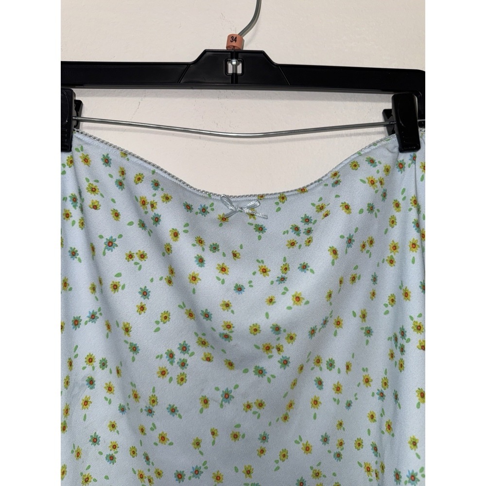 Wild Fable Large Floral Pull On A-Line Mini Skirt Blue Delicate Feminine NEW L - Picture 7 of 14